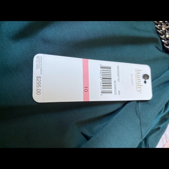 NWT Laundry by Shelli Segal green ruched dress - Picture 6 of 8